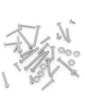 Solid As A Rock 260 Piece 4-40 Unc Button Head Socket Cap Screws Paired With Matching Hex Nuts 304 Stainless Steel hardware assortment on white surface.