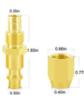 Brass Pneumatic Hose End Repair Fitting 1 Quarter Inch ID 1 Quarter Inch Barb Reusable Replacement Plug dimensions shown