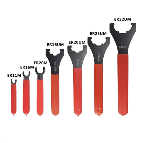 Superb Premium Er Collet Wrench Series Featuring Hella Smooth Anti Slip Grip Rock Solid Kickass Carbon Steel Spanner Tool For Cnc Lathe Precision Adjustment Runs
