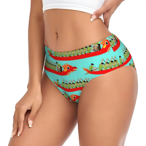 Seamless Stretch Womens Briefs Underwear Breathable Soft Fabric No Ride Up Comfort All Day XX Large Dragon Boat Inspired Style