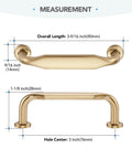 Dimensions of 10 Pack 3 Inch Champagne Bronze Cabinet Handles For Kitchen Bathroom Dresser And Closet Cabinets Solid Zinc Alloy