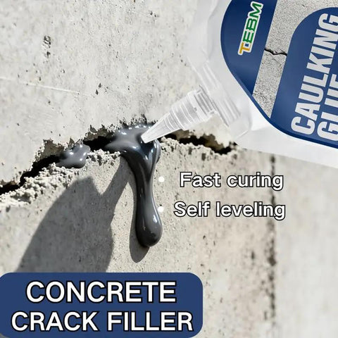 Concrete Patch And Leveler With Heavy Duty Base Seal And Ultra Smooth Finish For Ada Ramps Kicks Bumpy Wheel Catches To The Curb On Walkers Strollers And Wheelchairs, gray liquid being applied into a crack in concrete.
