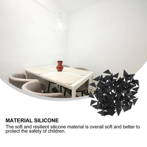 Black Plastic Corner Protectors Pack Of 100 For Home Furniture Anti Collision Cushioned Edge Guards No Slip with dining room setup