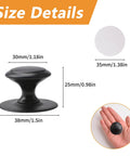 Size details of Stainless Steel Drawer Knobs 8 Pack With Self Adhesive Backing And Mounting Screws 1.18 Inch Matte Black