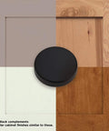Matte Black Cup Cabinet Pulls 3 Inch Center To Center Handles in zinc die-cast on various wood finishes