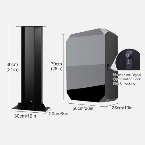 Heavy Duty Floor Standing EV Charger Protector Box With Reinforced Lock Waterproof Universal Enclosure dimensions and features