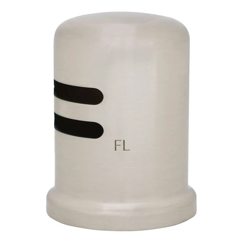 Solid Brass Air Gap Cap Kit With Flange And Plastic Body Skirted Design 1 3/4 Inch Cap Diameter 2 3/4 Inch Cap Height Flush Mount Dishwasher Overflow Shield For Sink