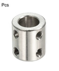 Rugged Shaft Coupler Connector 22mm Long 20mm Outer Diameter 12mm To 12mm Bore Stainless Steel Joint With Screws Silver 2 Pack