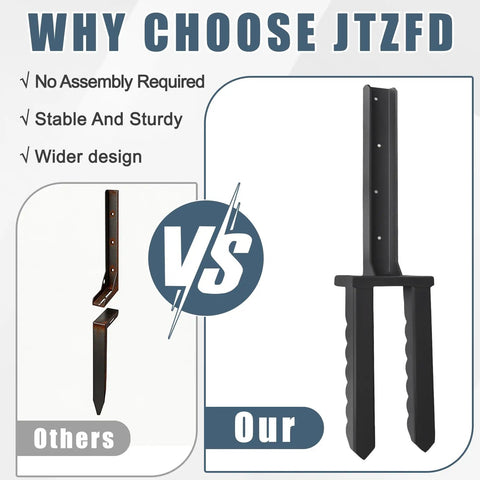 Comparison of 4 Pack Heavy Duty Fence Post Repair Kit With Wavy Design Steel Anchors easy install and traditional model