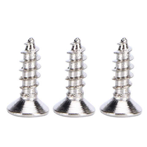 Three silver screws for adjustable push latch for cabinets and drawers with front and rear buckles, one-piece core, smooth door damper.