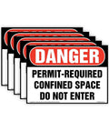 Permit Required Confined Space Danger Sign 10X7 Inches OSHA Compliant Wall Plate For Industrial Jobsites stacked display