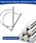 Two-Pack One Quarter Inch By Three Inch Trailer Hitch Pin Set Durable Zinc Plated Carbon Steel Coupler Pins For Farm Use Lawn Gear And Everyday Towing Heavy Duty Construction Easy Lock And Secure Fit with high carbon steel
