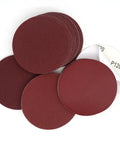 Top Notch 5 Inch Hook And Loop Sanding Discs With Red Grit For Electric Polishers Hand Sanders, P120 grit, round discs.