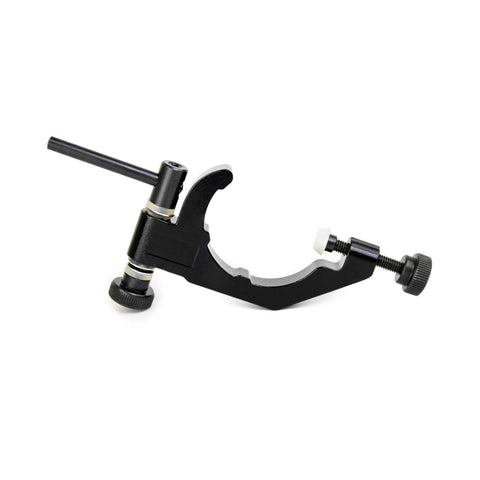 Black aluminum alloy HFS dial test indicator holder for Bridgeport mill; 1-7/8" clamping diameter