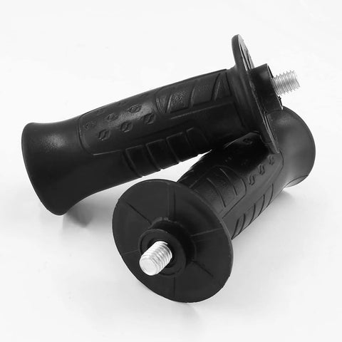 Two Pack 8mm Thread Angle Grinder Side Handle Replacement, Plastic Sander Grip, Non Slip, Easy Install, Fits Most Angle Grinders, 2 Pc Tool Accessory Kit displayed