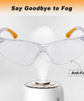 12-Pack Anti Fog Scratch Resistant Safety Glasses For Men And Women With Wraparound Clear Lenses Non Slip Orange Rubber Grips
