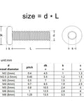 Technical diagram of 304 Stainless Steel Large Flat Hex Socket Head Connector Rivets for Furniture and Bed Frames M8 85mm 5 Pieces