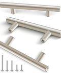 Brushed Nickel Cabinet Pulls 5 Inch Long, 10 Pack Stainless Steel Kitchen Cabinet Hardware for Cabinets and Drawers, screws included