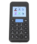 Black handheld inventory scanner with 2.4 inch screen, buttons, 1D 2D barcode data collector for retail logistics, USB rechargeable
