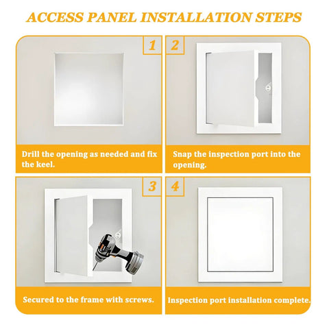 Hella Sturdy Aluminum Drywall Access Panel 16x30 Magnetic Push To Open Inspection Hatch installation steps on drywall.