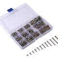 Hardcore 440 Piece 304 Stainless Steel Hex Head Socket Screws And Nuts Assortment Kit M3 Metric Bolts Nuts With 2 Hex Keys For Tough Home Repair Or Weekend DIY Projects Inside Rust Resistant Plastic Storage Case With Lid Organizer Tray, open