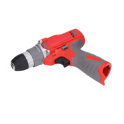 The Real Deal Cordless Drill Driver Featuring Kickin 25 Adjustable Speed Gears And 52Nm Precise Torque Control For Straightforward Home Projects And Dependable Daily Performance. Red and gray cordless drill.