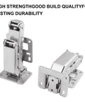 Frameless Cabinet Door Hinges Kit With Soft Close Hydraulic 170 Degree Adjustable Mounting 4 Pairs Heavy Duty Solid Steel Built