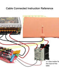 Beefed Up Silicone Heated Bed Mat For 3D Printers 120V 750W With NTC 100K Thermistor wiring setup