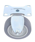 Built Like A Tank 4 Inch Rigid Caster Wheel Set With Reinforced Steel Brackets And Durable Thermoplastic Rubber Treads close-up view.