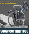Heavy Duty Electric Ring Saw Wall Cutting Machine With Linkage Water Pump 9500 Watt Powerhouse Concrete Cutter on rocky surface.