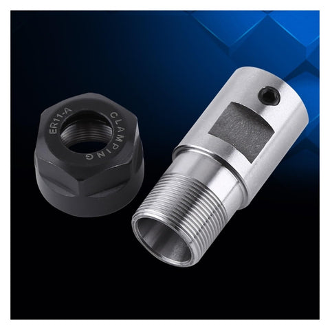 Single Collet Chuck Spindle Extension Rod For Cnc Milling And Lathe Machines Built Tough With High Hardness Steel, showing steel rod and nut.