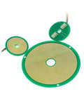 Ultra Slim Pcb Pancake Slip Ring With Straight Up Through Bore Layout showing three green circuit boards with gold contacts for robotics.
