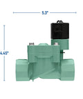 Front view of Automatic Sprinkler Valve Three Quarter Inch FPT L Series with 24 Vac Solenoid, internal scrubber filter, serviceable lid
