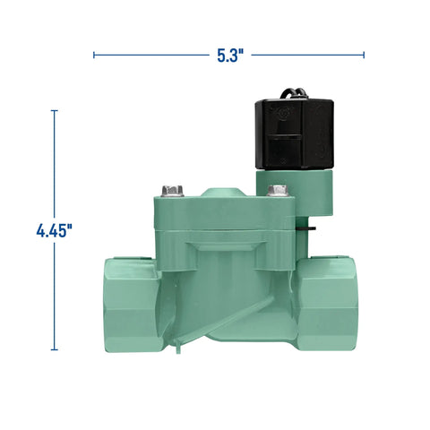 Front view of Automatic Sprinkler Valve Three Quarter Inch FPT L Series with 24 Vac Solenoid, internal scrubber filter, serviceable lid