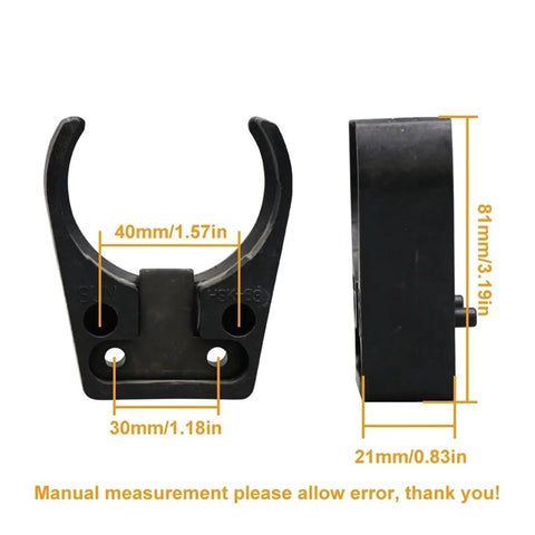 Premium 6 Pieces HSK63 Tool Holder Clamps For Vibration Free Milling And Engraving with measurement details.