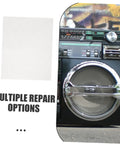 Welding Mesh Kit for Car Bumper Repair Durable Metal Wire Screen next to vintage boombox, showcasing multiple repair options.