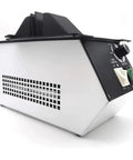 Professional Optical Eyeglasses Frame Heater With Killer 1500W Rapid Heat And Zero Hassle Hot Cold Air Switch For Precision Frame Repair And No Mess Temp Settings Daily side view with black and silver design.