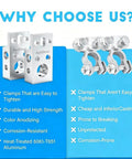 Heavy Duty 13 Way Battery Power Distribution Block With M8 M6 M4 Threaded Studs For Rv Marine Automotive Solar Lithium Batteries making installation easy with durable anodized clamps.