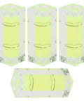 Small Spirit Level Square Bubble Level High Optical Transparency Material, clear hexagonal design with yellow liquid inside.