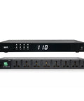 Built Like A Tank 1U Rackmount Power Sequencer And Conditioner with eight AC outlets in a sleek black finish.