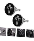 Cross Cufflinks Titanium Steel For Men Black Decorative Shirt Fasteners With A Sharp All Day Shine For Business Wedding Formal Wear