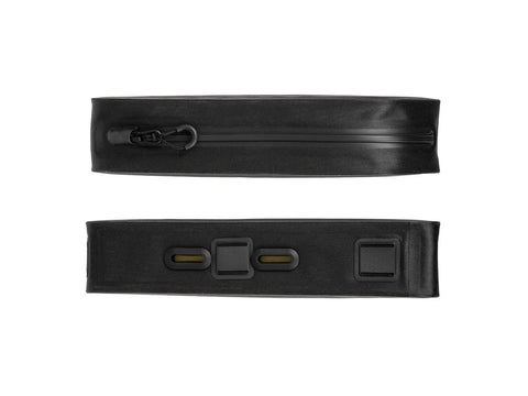 Durable Waterproof Handlebar Dry Bag zippers and QuickClick mount, showcasing weatherproof zippers and secure fastening system.