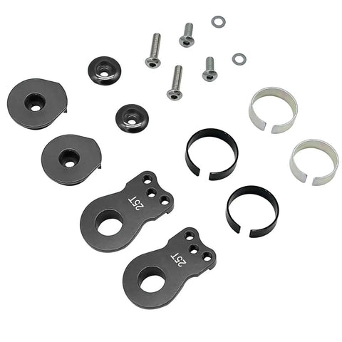 Aluminum 25T Servo Saver With 3 Holes Adjustable Hi Torque Servo Horn For One Eighth And One Tenth RC Cars Crawler Boats Including SCX10 Capra TRX4 TRX6 RC Boat Parts Black components