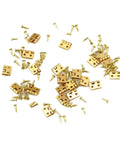 Dope 10 Piece Brass Plated Mini Cabinet Door Hinges Set For Small Decorative Wooden Boxes with Screws
