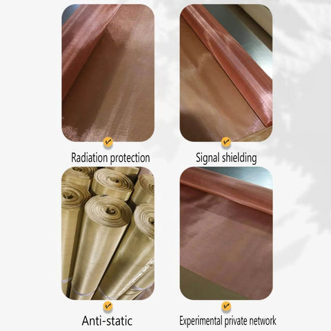 Copper Shielding Mesh Fabric Woven Wire 99 Point 9 Percent Purity Non Magnetic Shield Screen 235 Mesh 100x100 cm Rolls