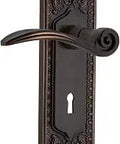 Egg And Dart Plate Double Dummy With Keyhole Swan Lever in Timeless Bronze Finish, Solid Brass Door Hardware