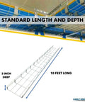 Bulk Pack Cable Tray 10 Feet Long By 6 Inches Wide By 2 Inches High Wire Mesh Cable Management Rack Organizer Basket Pro Grade Zinc Plated Steel NEC Approved For Network And Fiber Optic Cabling 90 Piece Set, 2 inch deep
