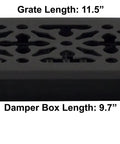Gothic Floor Register 4x10 Inches Textured Black 8 Pack Decorative Steel Vent Grille With Dope High Impact Plastic Damper Box