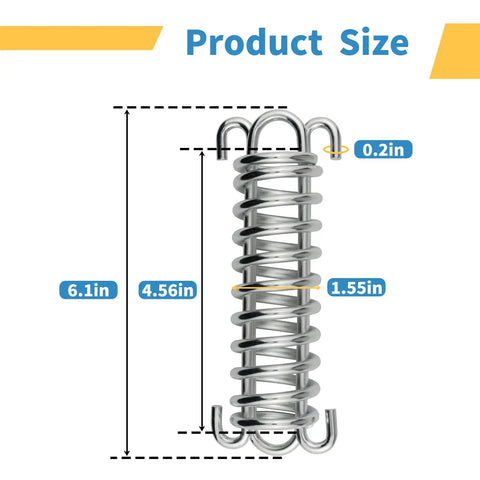 Two Beefy Heavy Duty Porch Swing Springs 300Lb Each For Hammock Chairs Hanging Chairs Patio Swings And More 600Lb Total Support