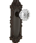 Dope Classic Victorian Plate With Crystal Door Knob Set For Large Doors, Interior Hardware With Fluted Crystal Knob And Ornate Plate